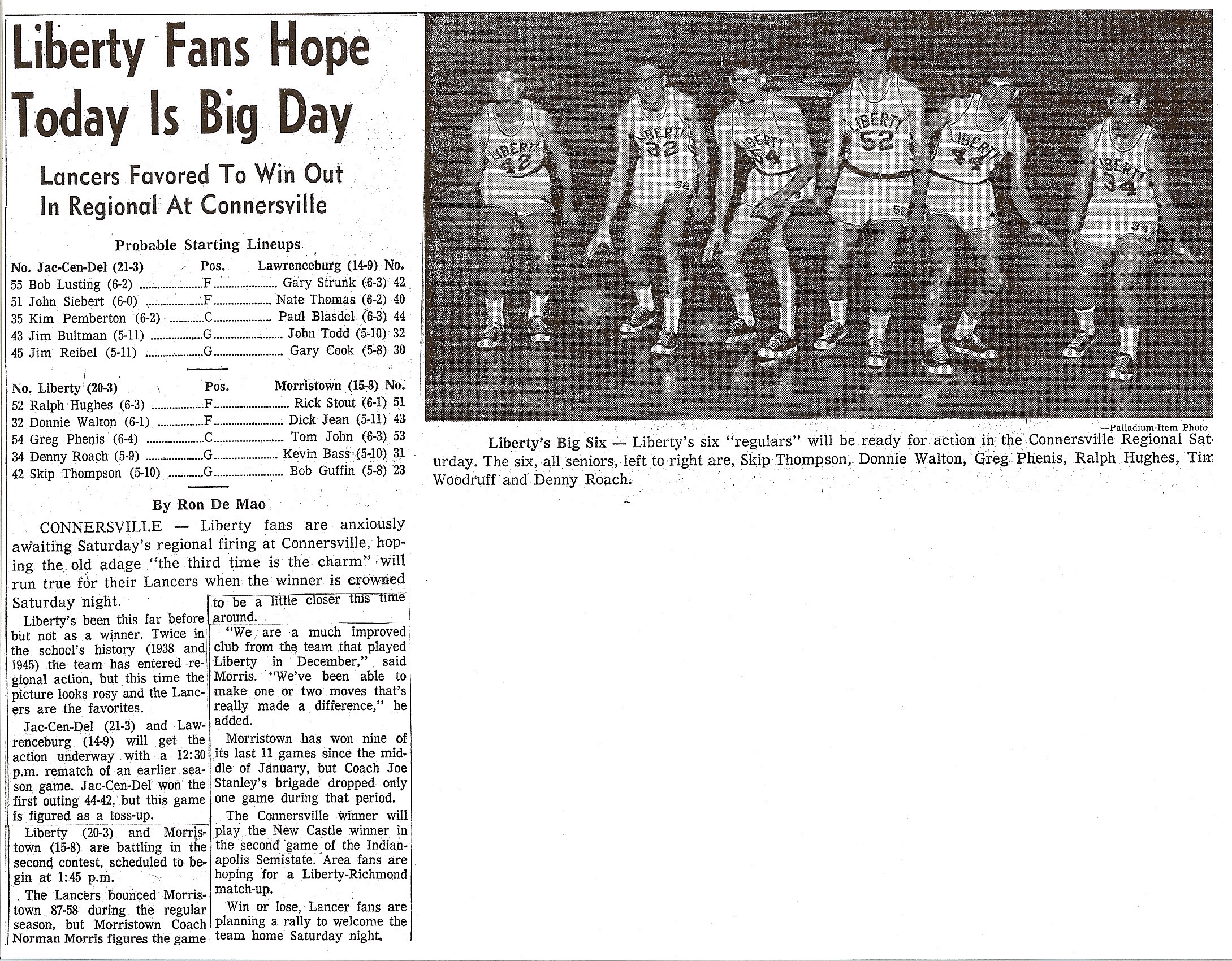 1967 Liberty Lancers tournament press clippings