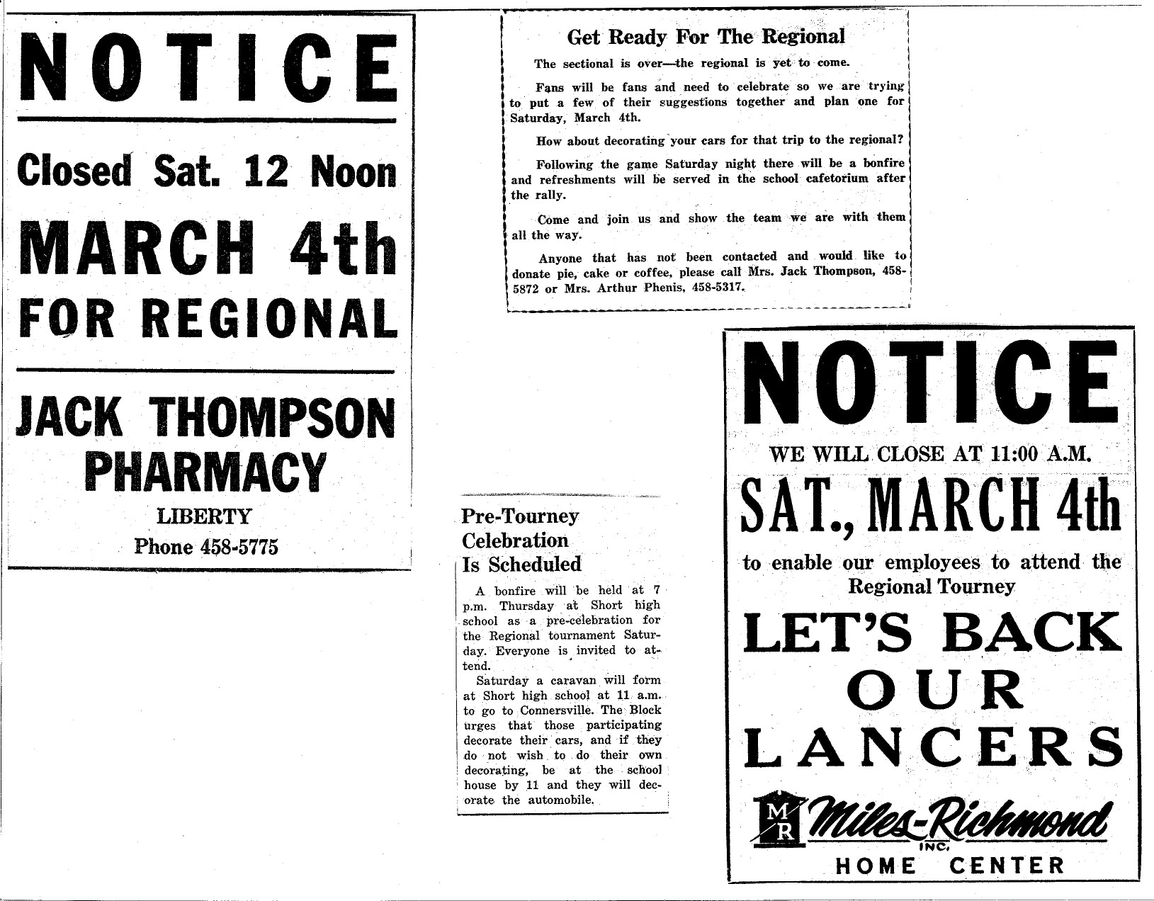 1967 Liberty Lancers tournament press clippings