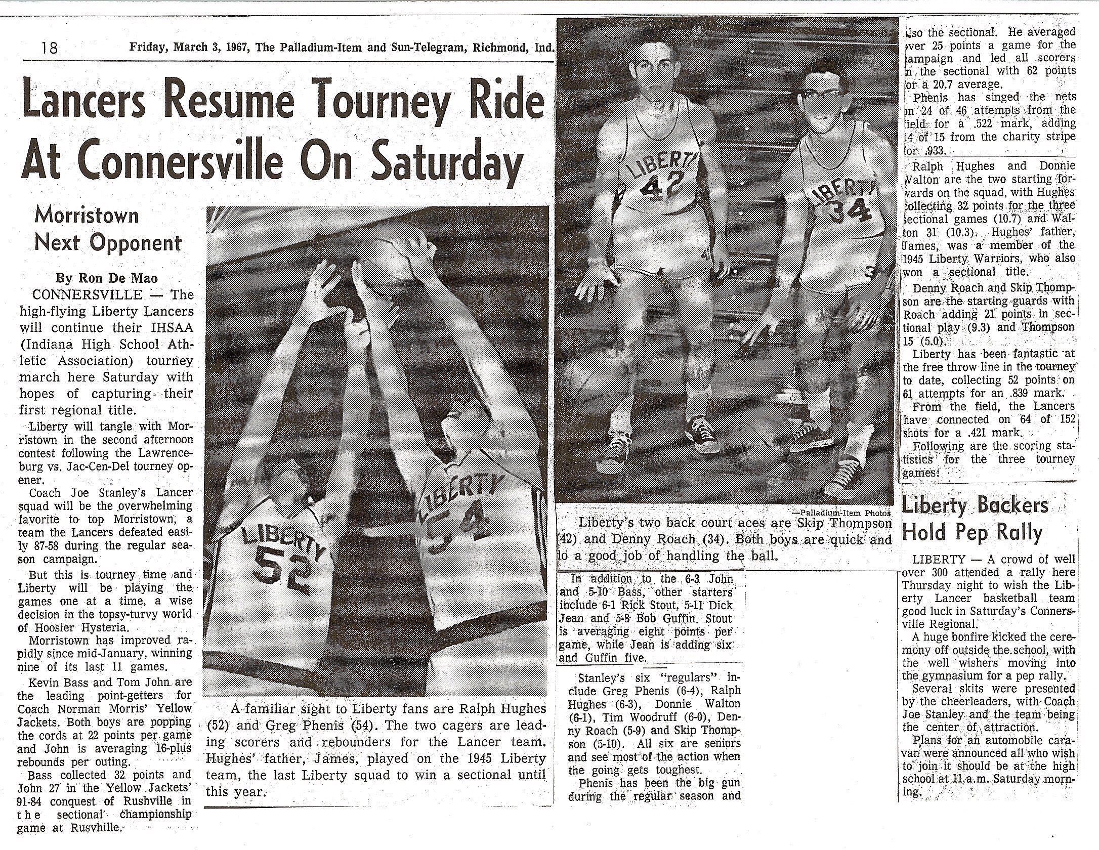 1967 Liberty Lancers tournament press clippings