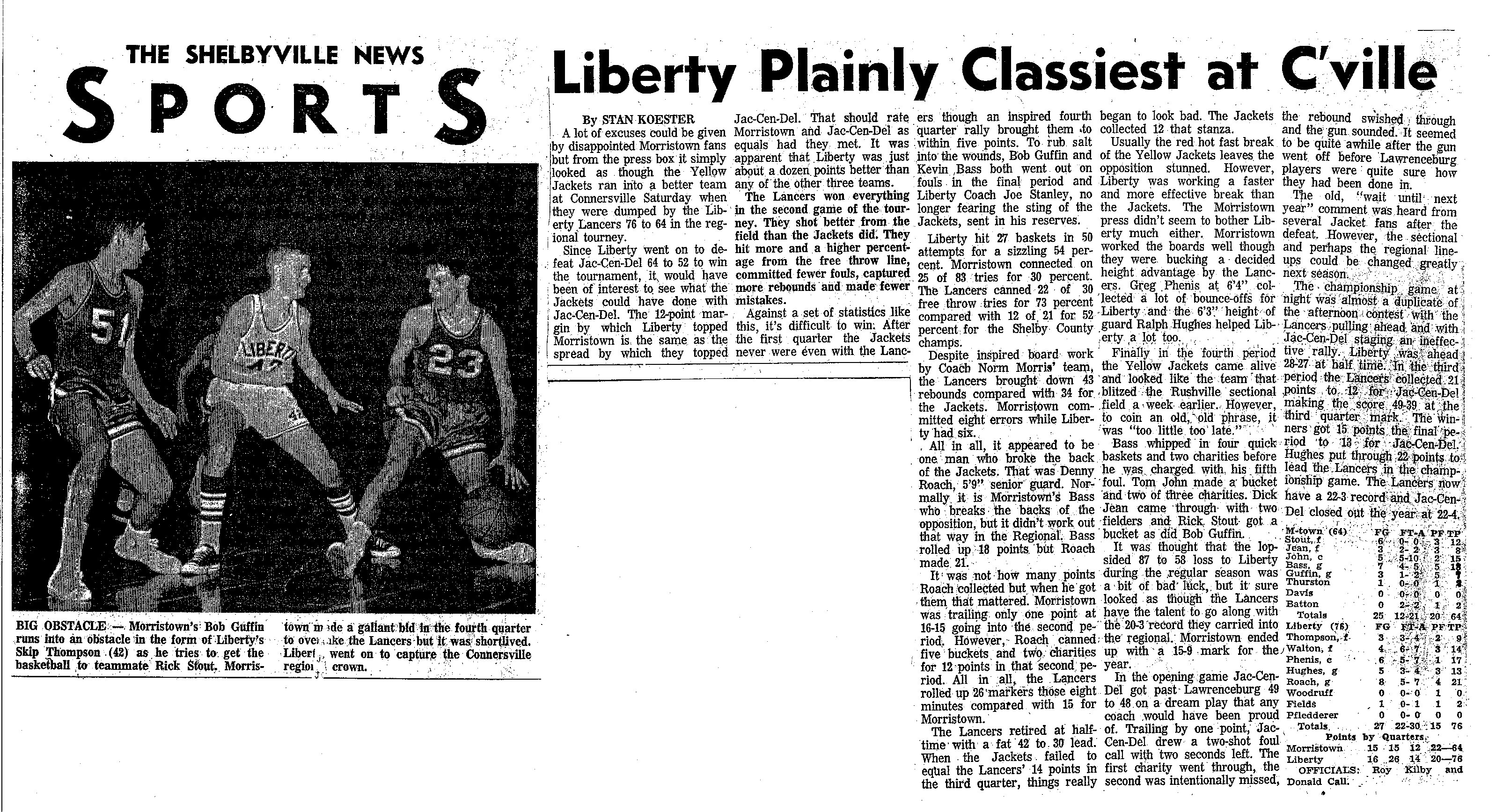 1967 Liberty Lancers tournament press clippings